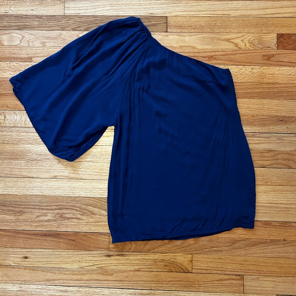 Navy Blue One Shoulder Dress